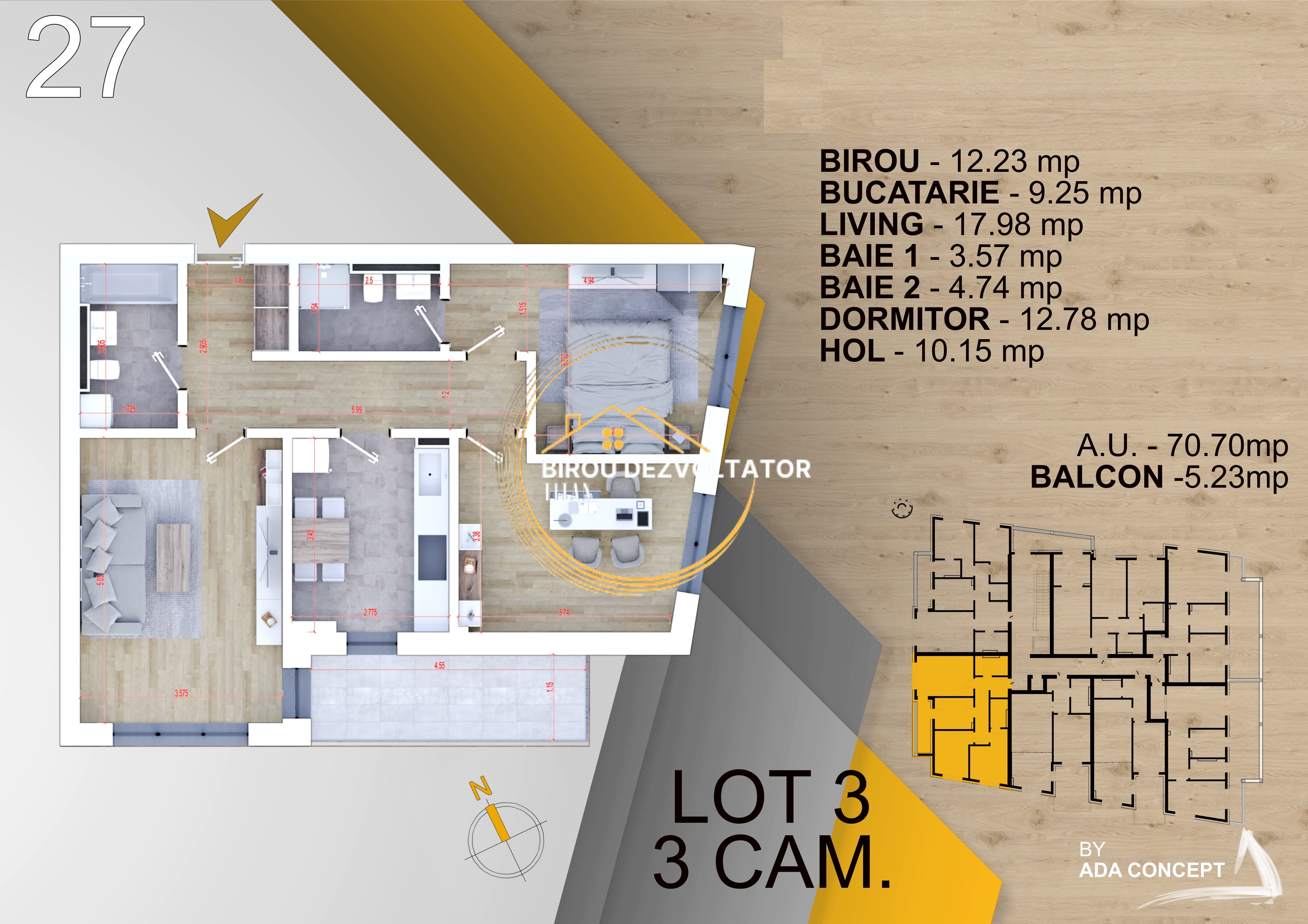 3 camere, apartament de vanzare - Bucuresti (judet), Sectorul 3