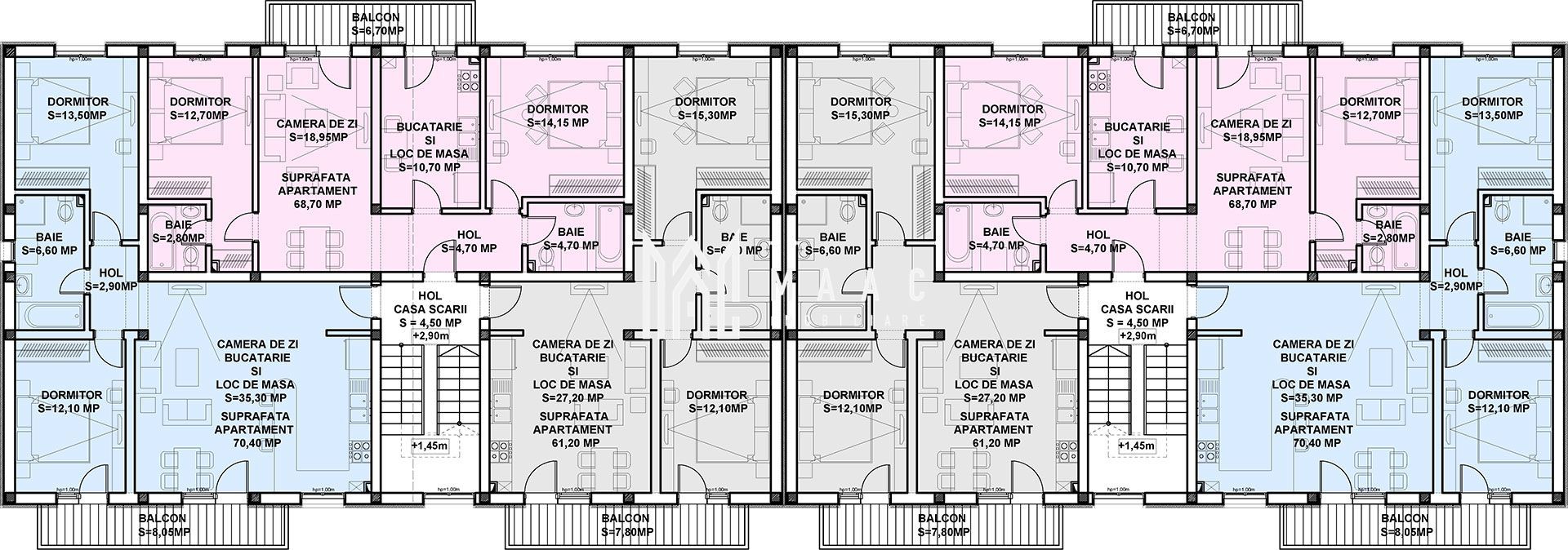 Apartament 3 camere Sibiu | Mihai Viteazul | 61,2 mp, parter - imaginea 9