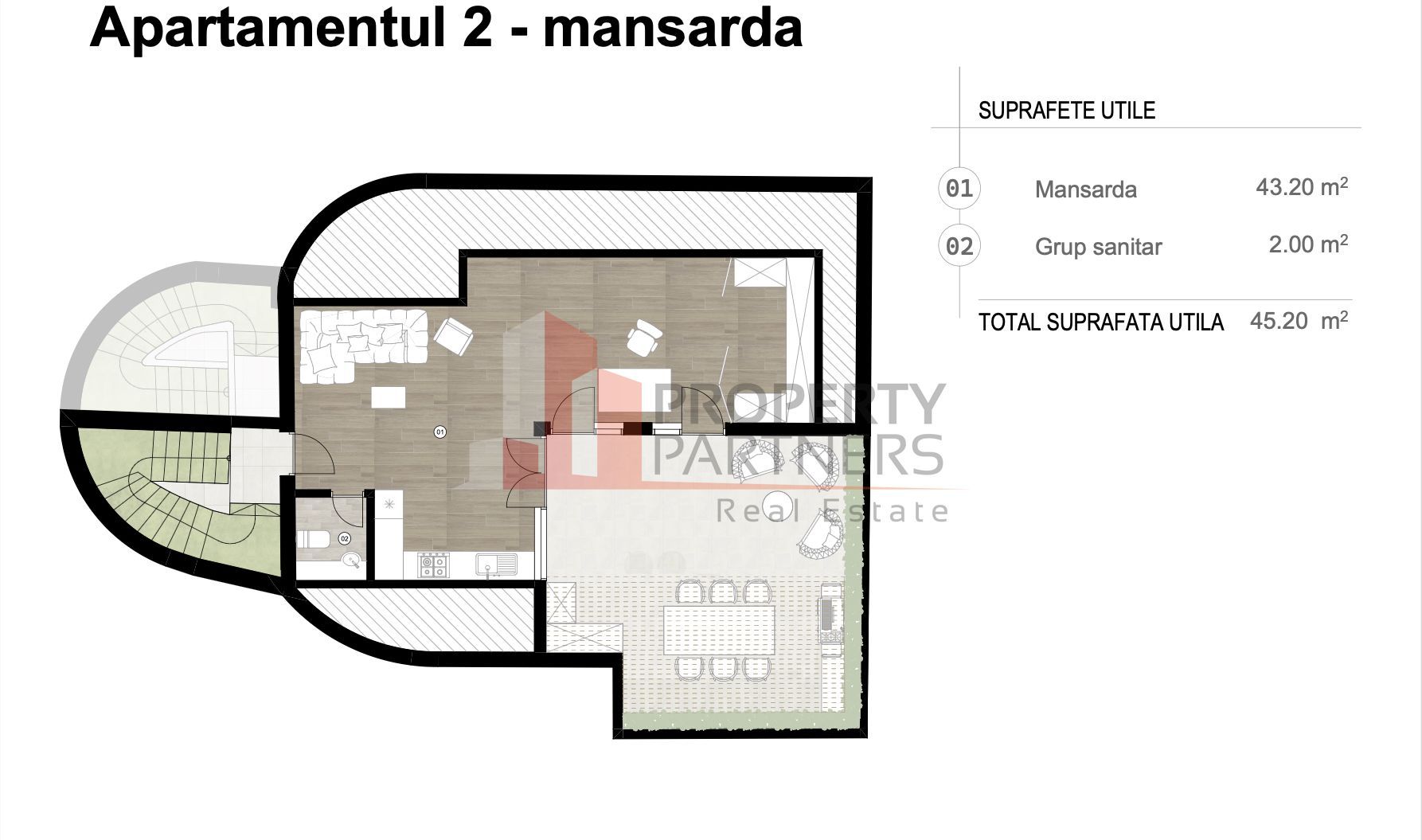 Apartament Duplex Elegant cu Terasă Panoramică – Dealul Cetății, Brașov - imaginea 23