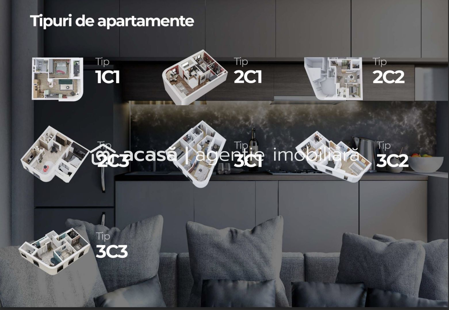 Imagine 6 - 3 camere finisat  la cheie  – 71 mp + parcare subterană