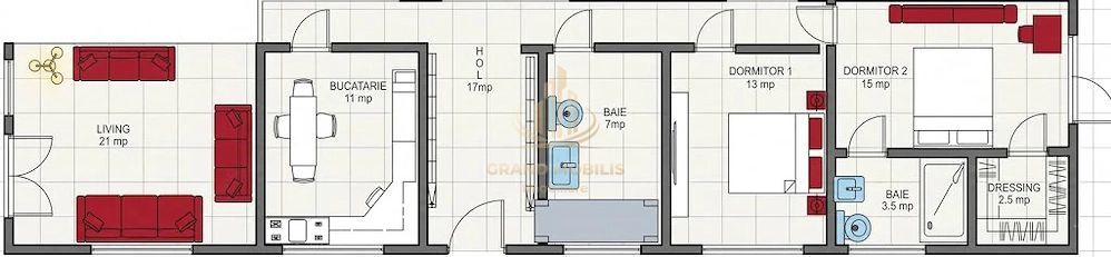 Casă tip duplex | 3 camere | Curte 380 mp - imaginea 6