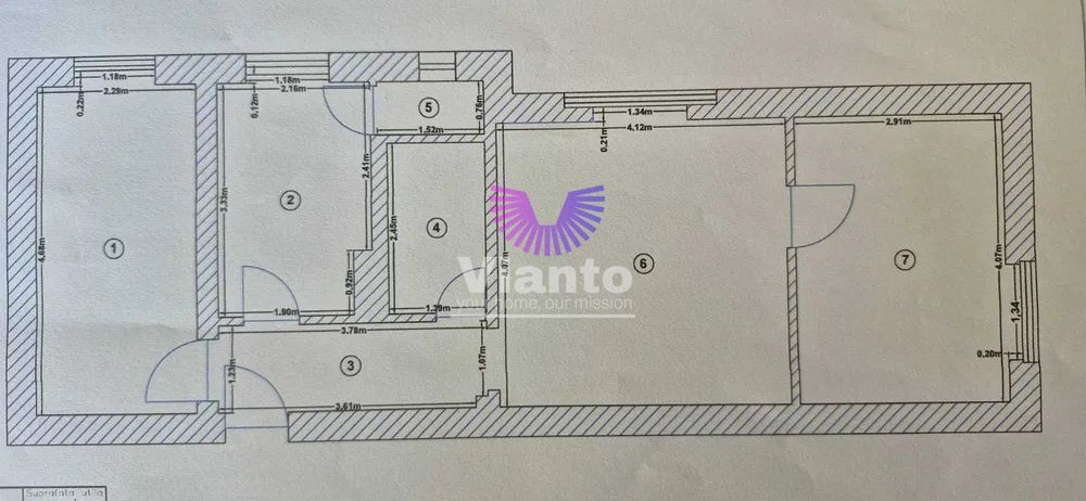Apartament 3 camere Rusciorului de inchiriat