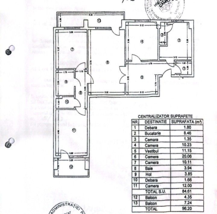 Apartament 4 camere, 86,61 mp utili, 2 băi, 2 balcoane – Zona Dristor  V5
