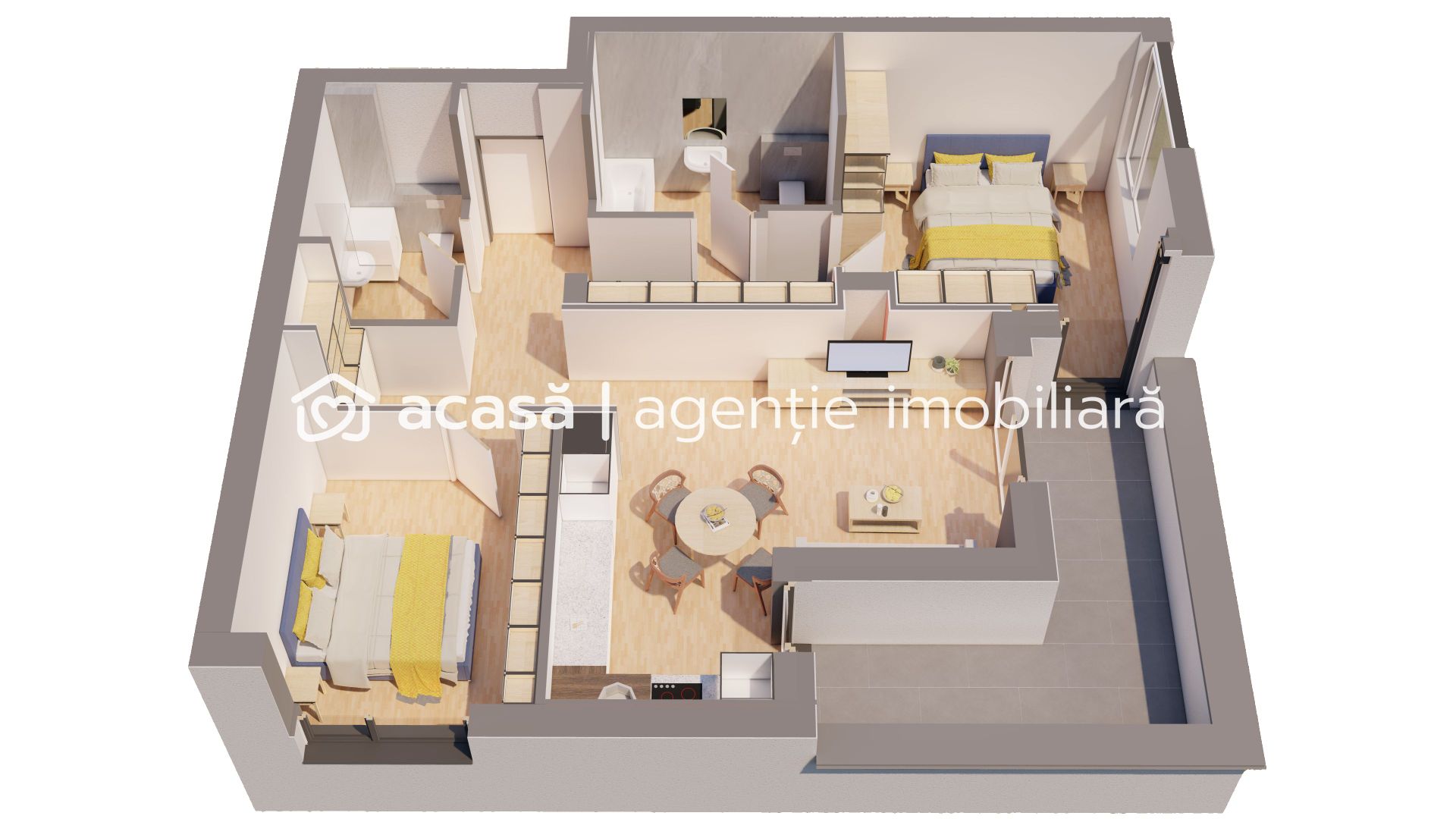Imagine 1 - Penthouse NOU 3 camere - ARED LANGA AFI - direct de la dezvoltator