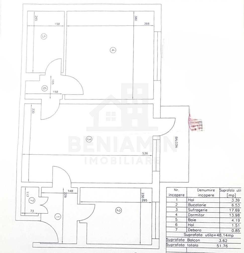 2 camere - etaj 3 - 52mp - centrala - Calea Severinului - Scoala 12 - imaginea 10