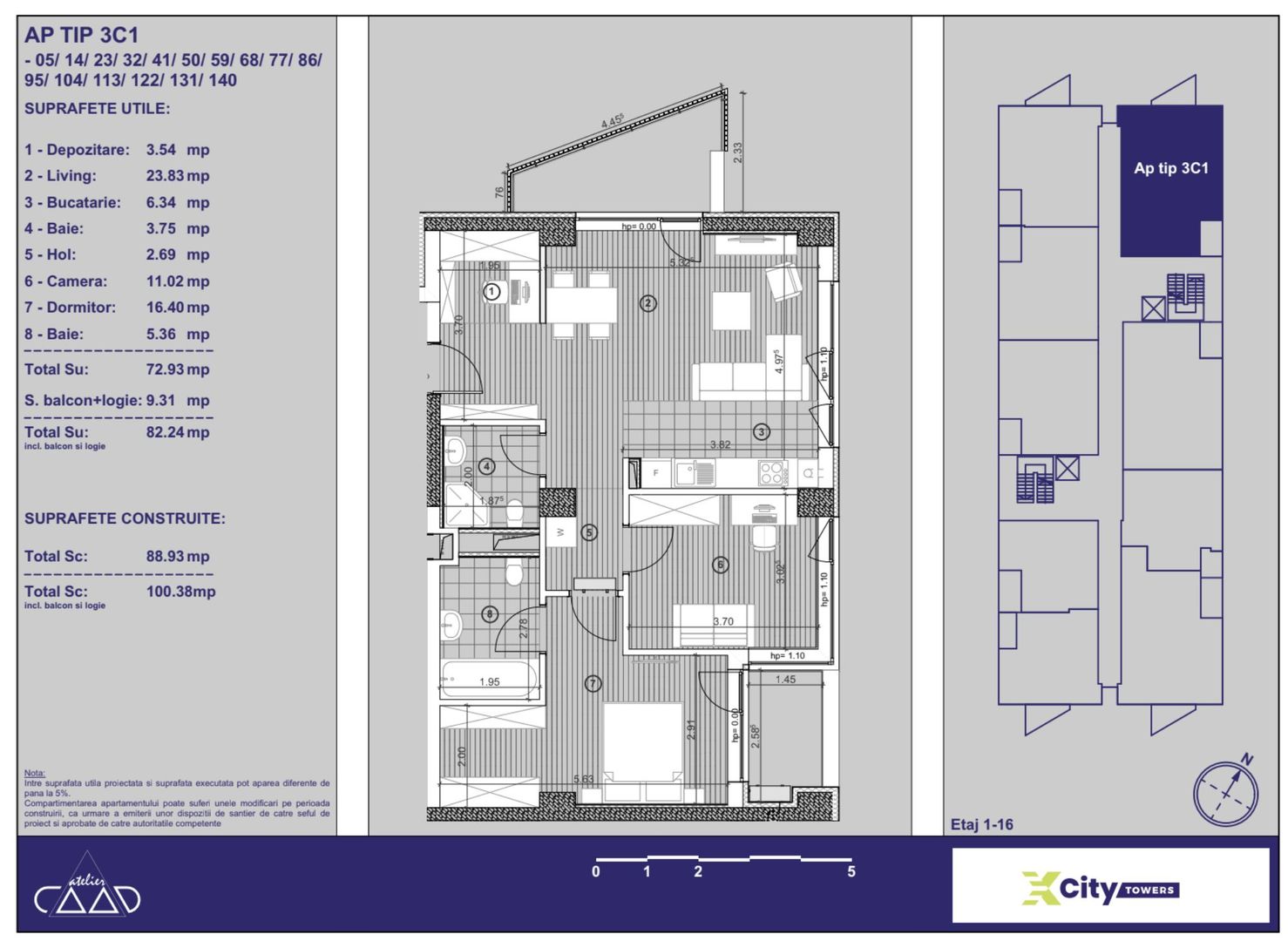 Imagine 2 - Apartament NOU, cu 3 camere în Timișoara,  parcare subterană inclusă
