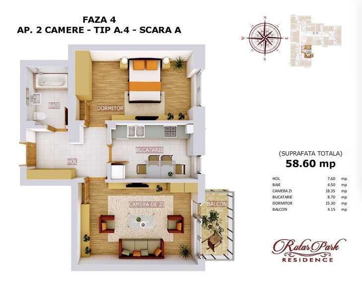 Inchiriere apartament 2 camere ROTAR PARK