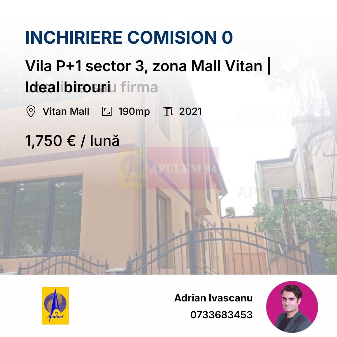 Vila P+1 sector 3, zona Mall Vitan | Locuinta sau firma