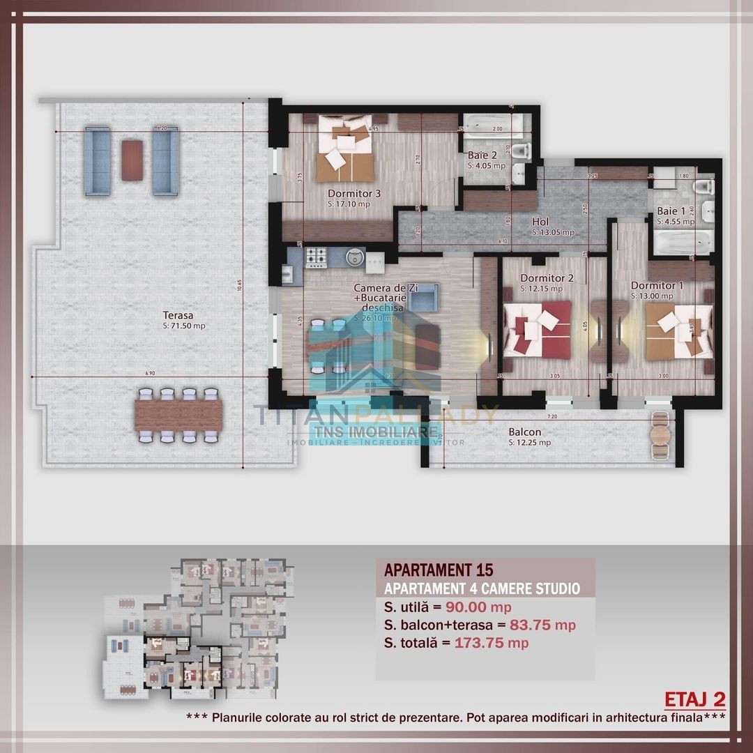 4 Camere,Finalizat 173 Mp Terasa  Imobil Stil Boutique,Pallady-Metrou Teclu