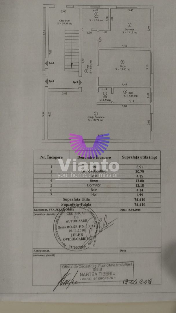 Apartament 3 camere renovat si curte 44mp | Arhitectilor | Loc parcare