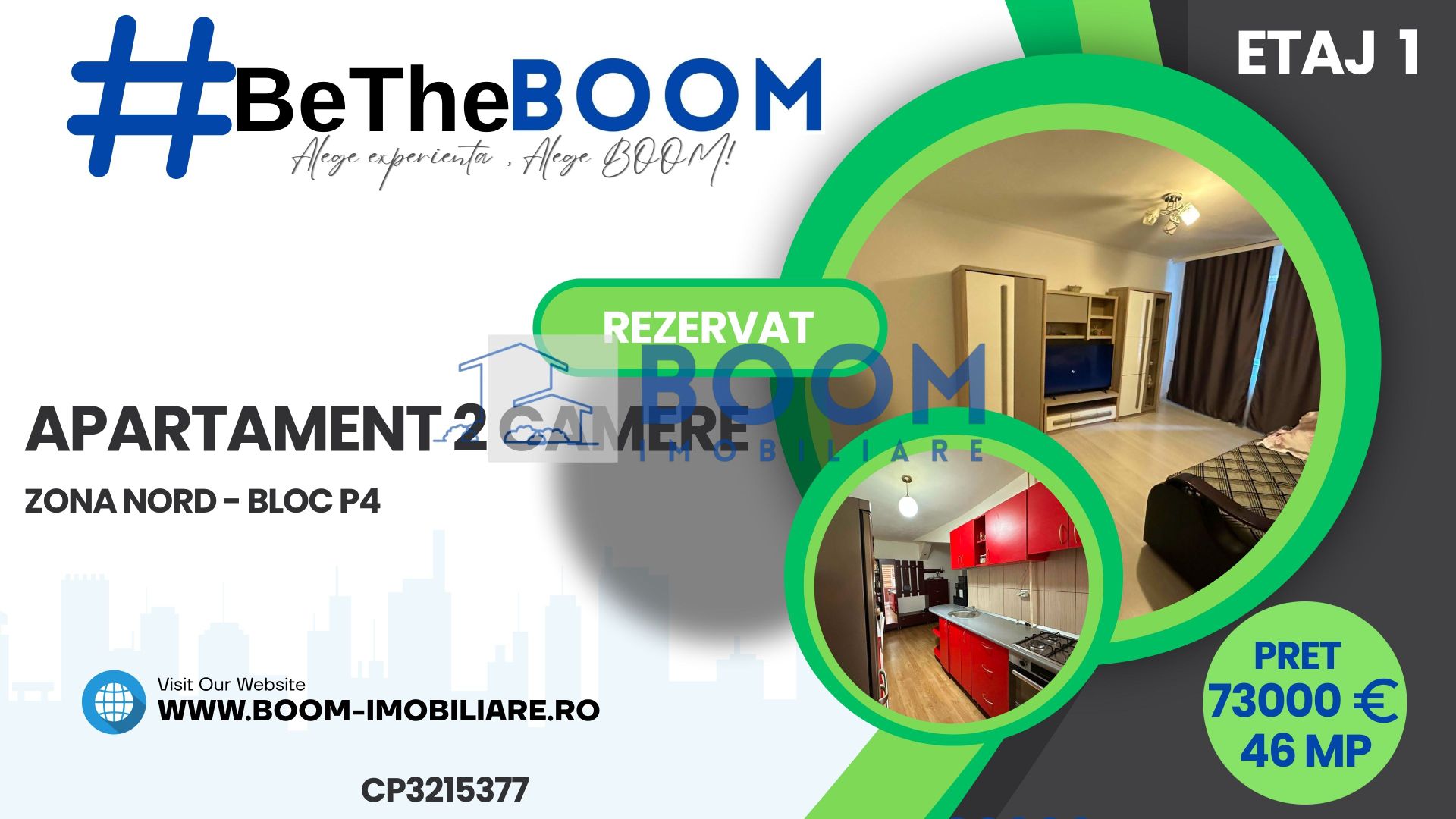Apartament 2 camere Zona Nord | Etaj 1 | Complet mobilat si utilat