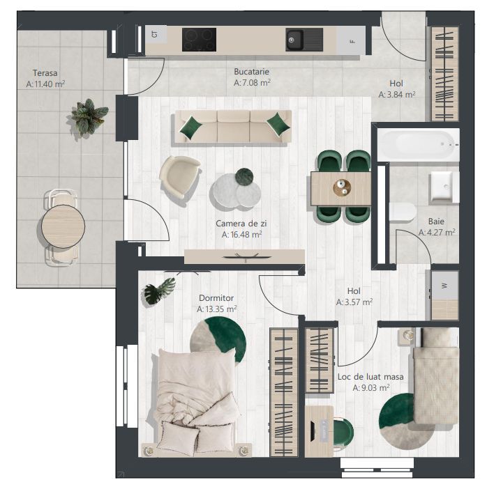 Apartament finalizat cu 3 camere | Denya Forest - imaginea 11