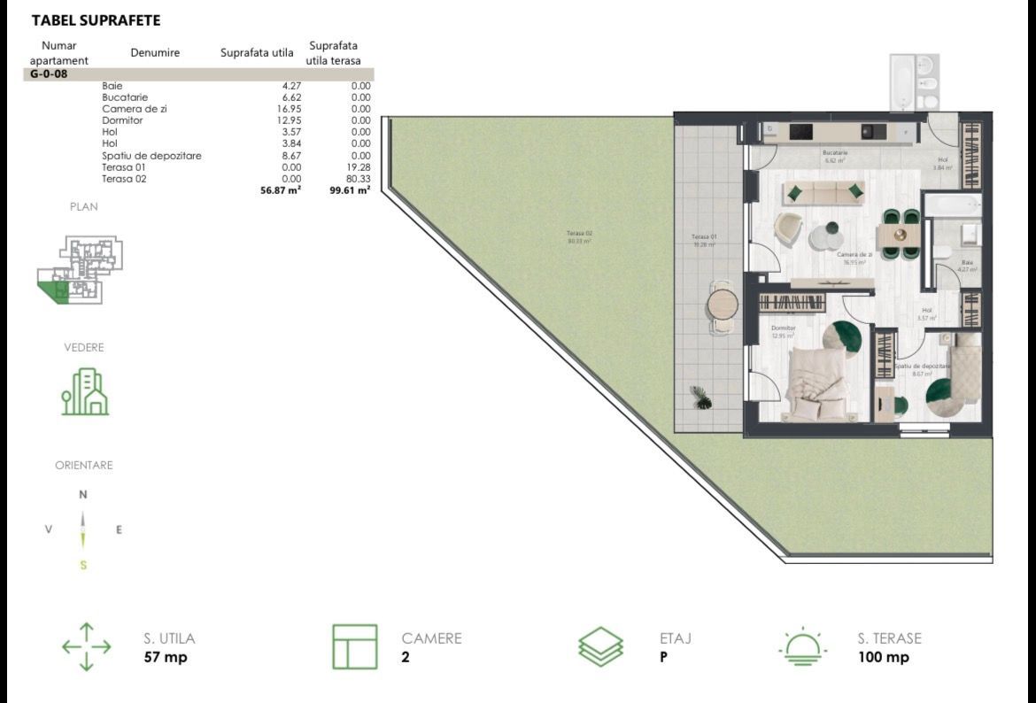 COM 0% Apartament nou cu 3 camere si gradina | Denya Forest - imaginea 11