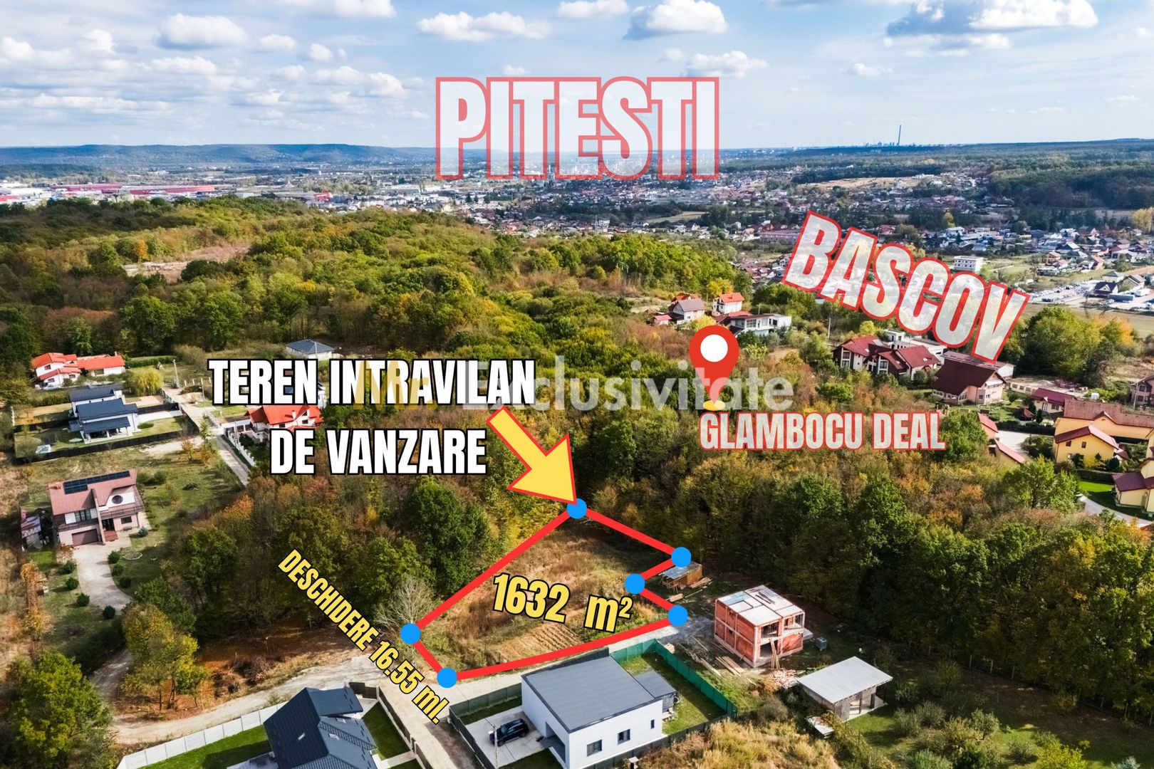 Teren Bascov-Glamboc 400 mp si 731mp, langa padure,toate utilitatile - imaginea 3