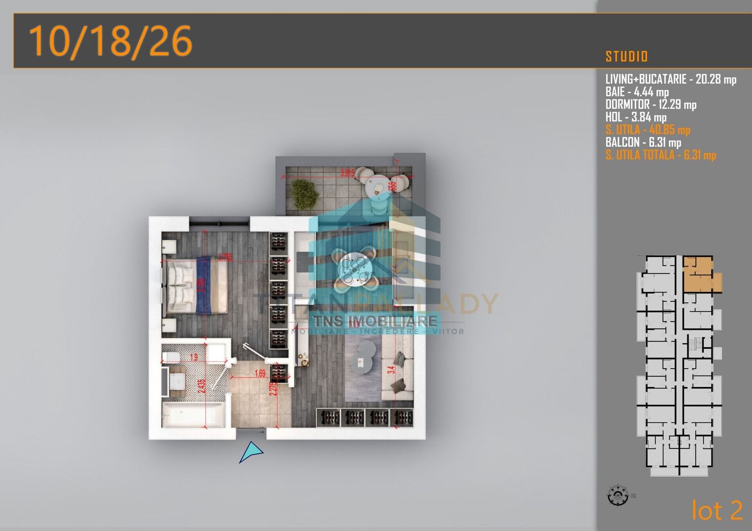 Apartament 2 Camere, 47 Mp,Titan - Pallady - Ozana