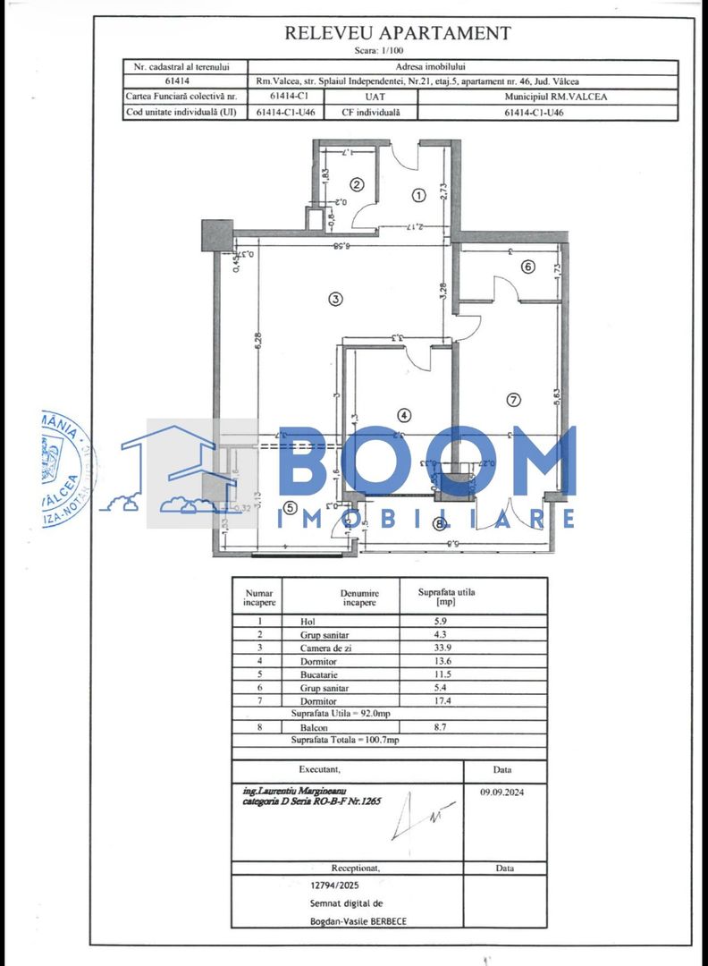 Apartament NOU 3 Camere | Zona Centrala | Parcare Inclusa | Tva Inclus - imaginea 9