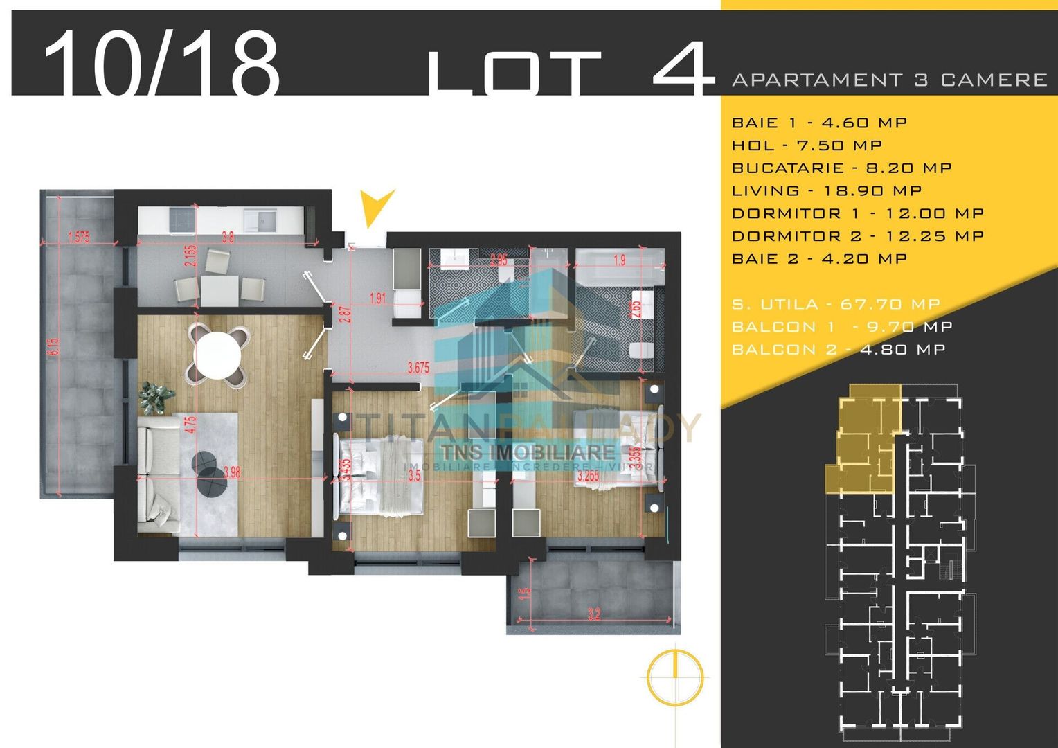 Apartament 3 Camere, 82 mp,Investiție Premium, Pallady – Acces Metrou