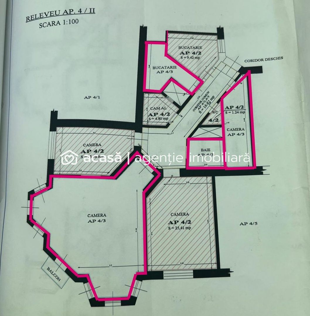 Imagine 9 - Apartament ultracentral cu 2 camere neamenajat Comision 0