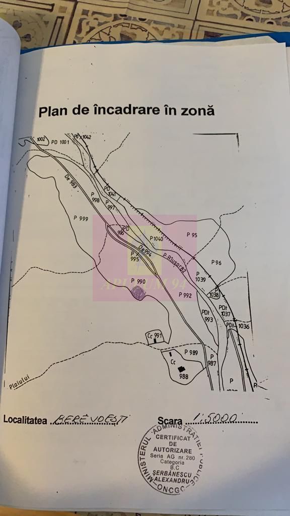 BEREVOIESTI (AG) SE VINDE TEREN 834 MP IN zona Pastravaria Rausor