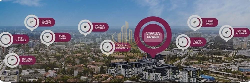 Apartament, zona centrala, 3 cam, 2 bai, parter, Complex Vivalia - imaginea 16