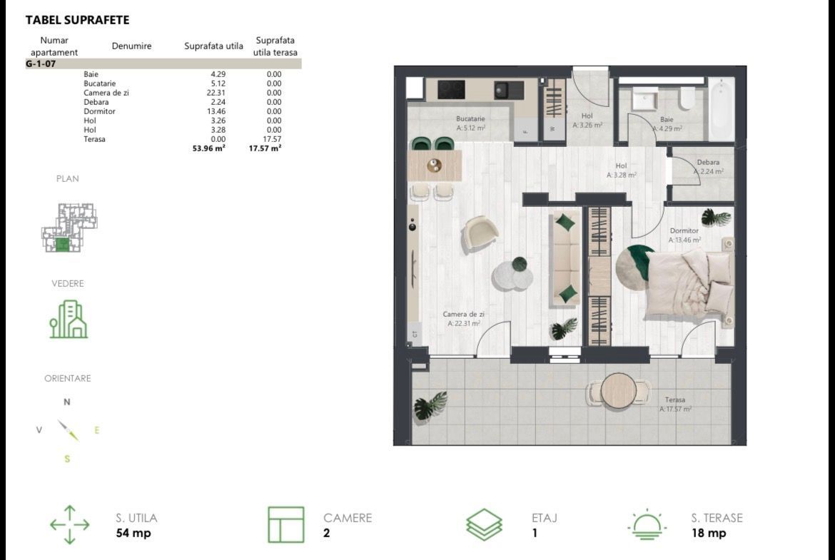 COM 0% Apartament nou cu 2 camere | Denya Forest - imaginea 10
