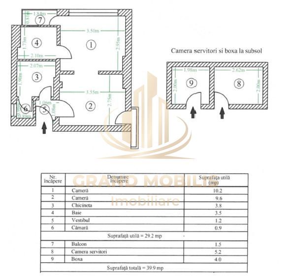 Apartament 2 camere configurat tip Garsoniera Dubla - imaginea 3