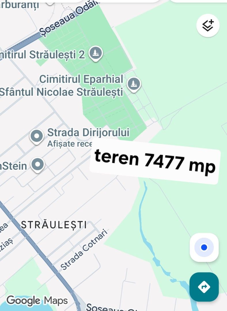 Straulesti str. Nades teren 7477 mp de vanzare