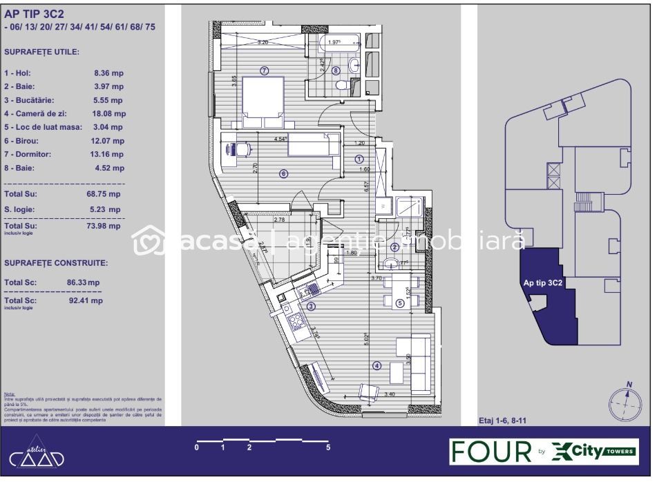 Imagine 9 - Apartament cu 3 camere și parcare subterană | XCity Timișoara