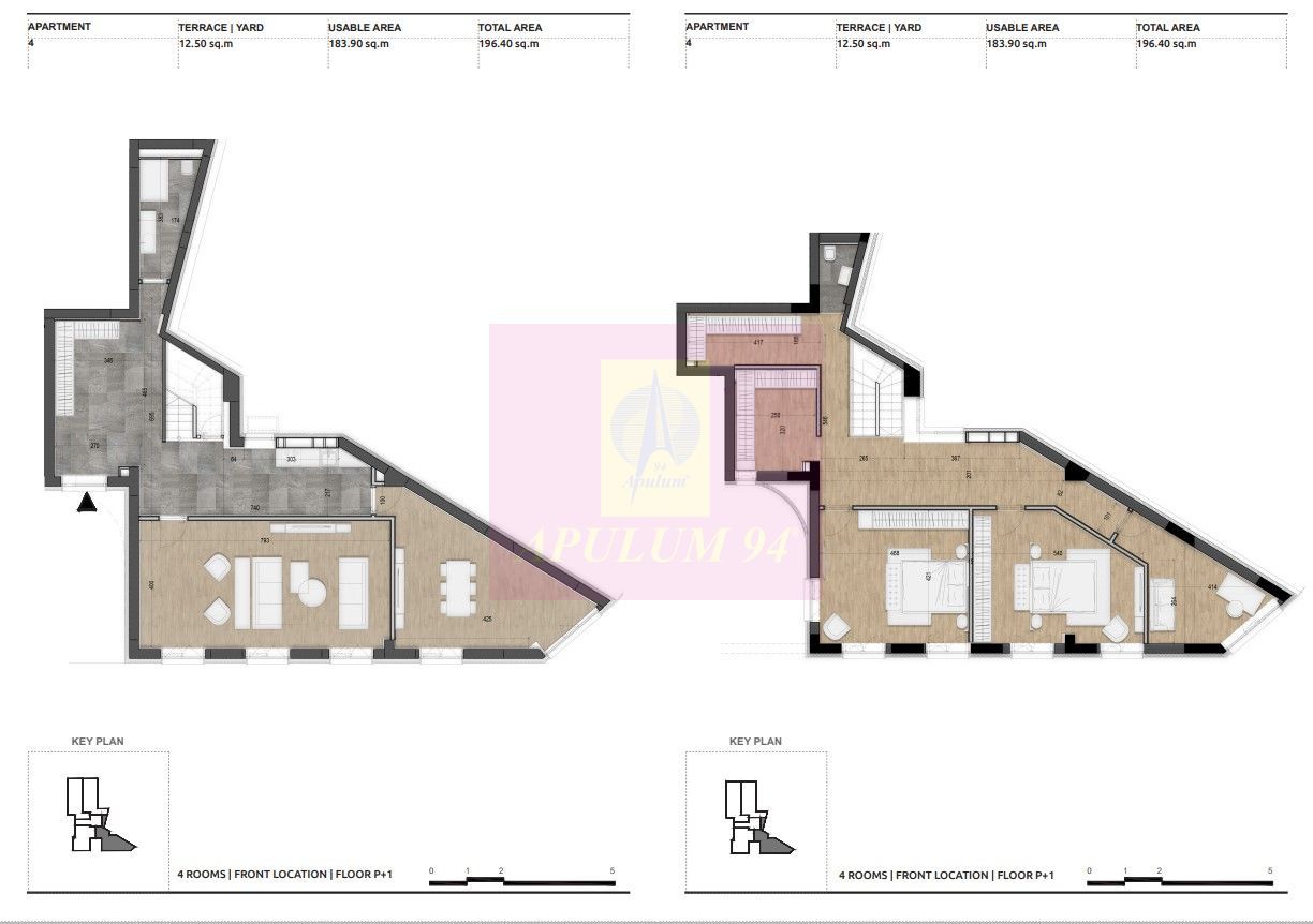 Apartament 4 camere, tip duplex, P+1 – Licurg