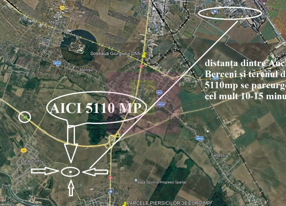 Teren Intravilan  cu front stradal la un Drum Principal langa București - imaginea 4