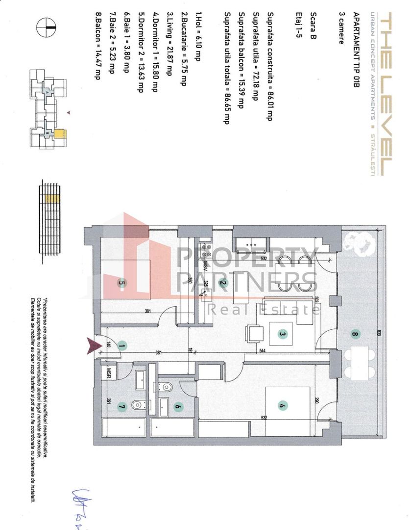 Apartament nou finalizat, 3 camere, Level Apartments 3 - imaginea 12