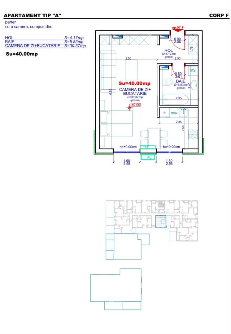 Apartament 07, Corp F – Studio | 40,29 mp | Jabri Nord Residence - imaginea 4