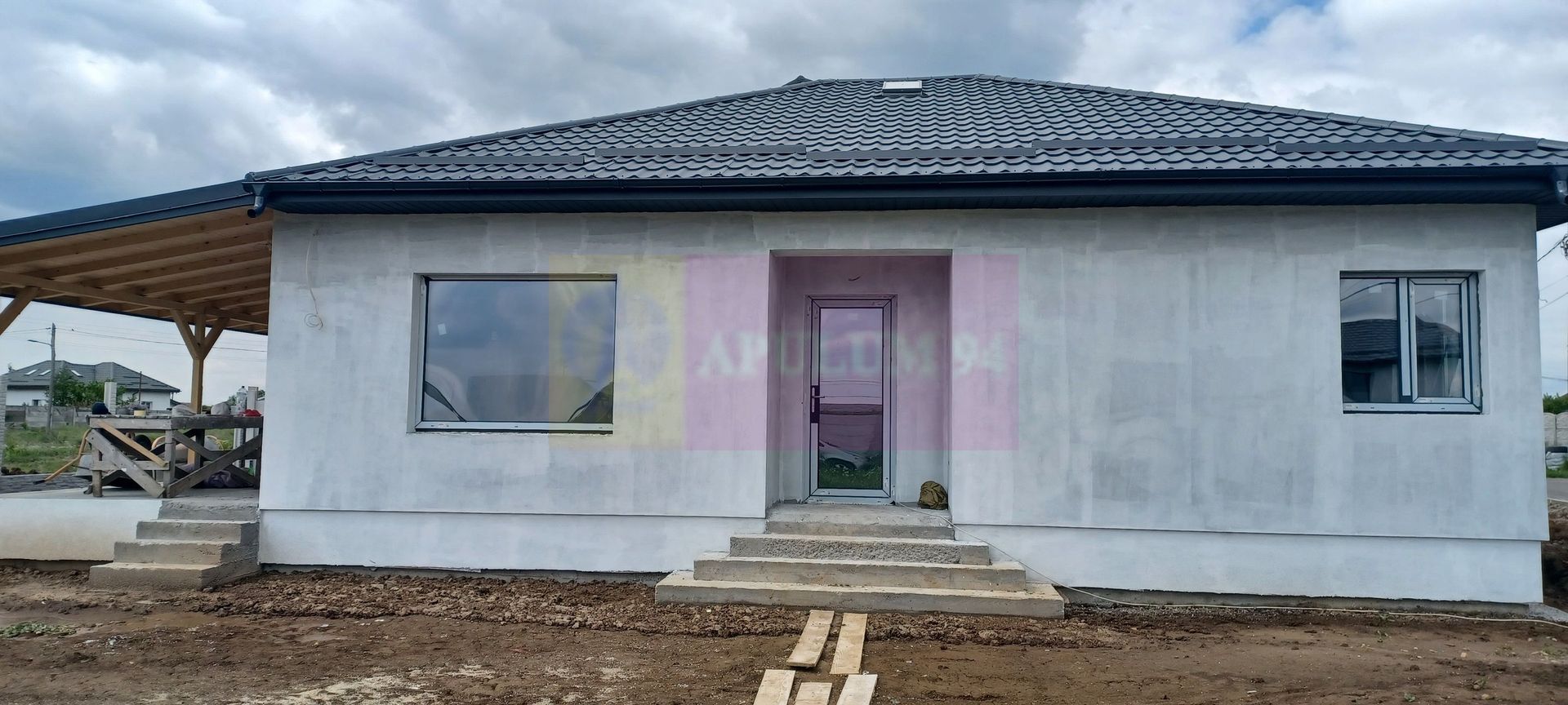 Săbăreni, casă nouă parter 137 mp, curte 400 mp