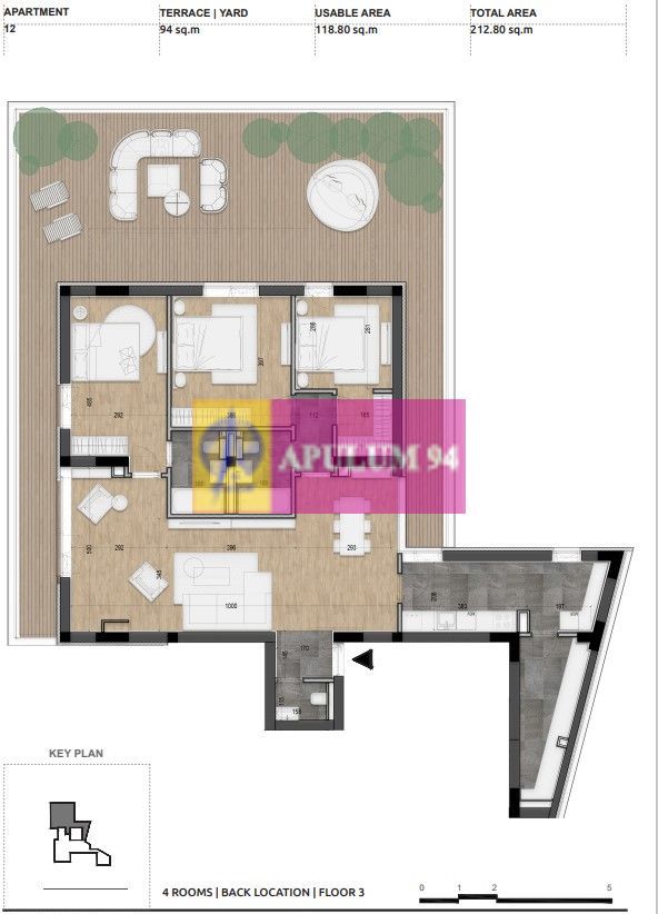 Apartament 120mp cu terasă panoramică | Strada Licurg,  Armeneasca