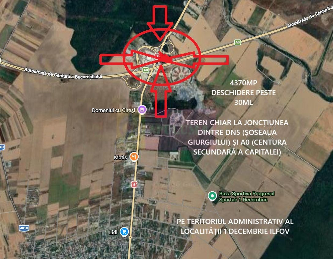 Teren la Joncțiunea dintre A0 și DN5