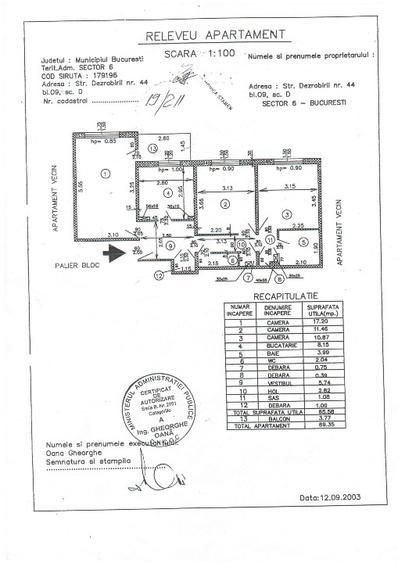 Vând apartament 3 camere, decomandat, 2 bai, 69 mp I Veteranilor / Gorjului