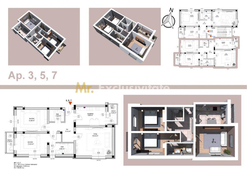 Apartament 3 camere, str Primăverii! - imaginea 7