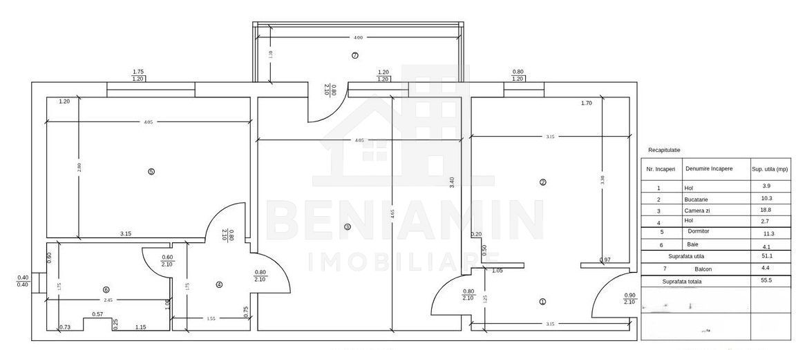 Apartament doua camere semidecomandat 55 mp in Brazda mobilat - imaginea 8