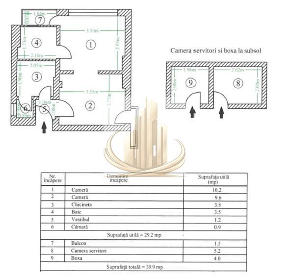 Apartament 2 camere configurat tip Garsoniera Dubla - imaginea 3