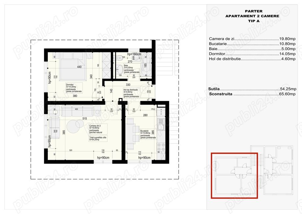 vand apartament 2 camere