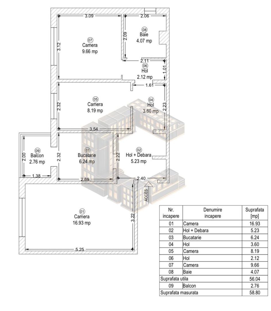 Apartament 3 camere de vânzare, centrală nouă, zona Lipovei, Timișoara - imaginea 9