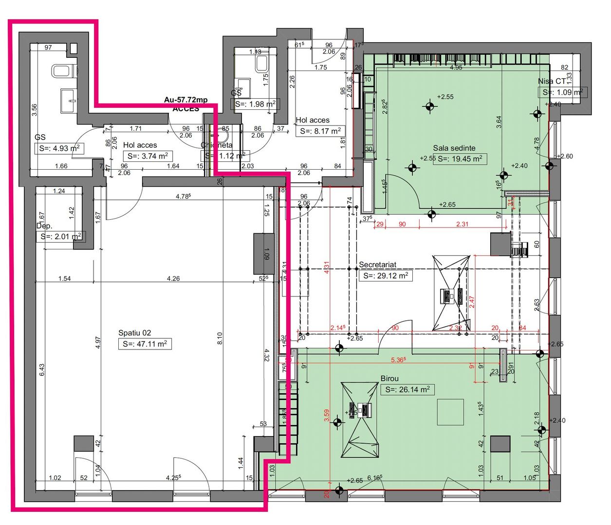 Imagine 10 - Birou premium de 57 mp de închiriat – Arad Plaza, ultracentral