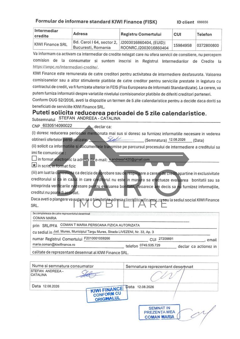 Vand apartament cu 2 camere in Cornisa, et. intermediar, lift nou - imaginea 24