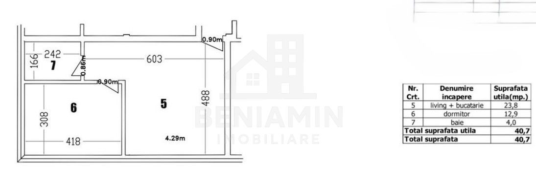 Apartament tip studio-Bloc nou-Incalzire in pardoseala-etaj 3-liber - imaginea 6