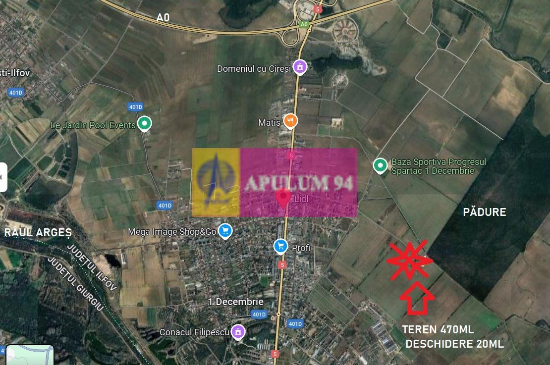 Parcelă aproape de Pădura la 1 Decembrie Ilfov