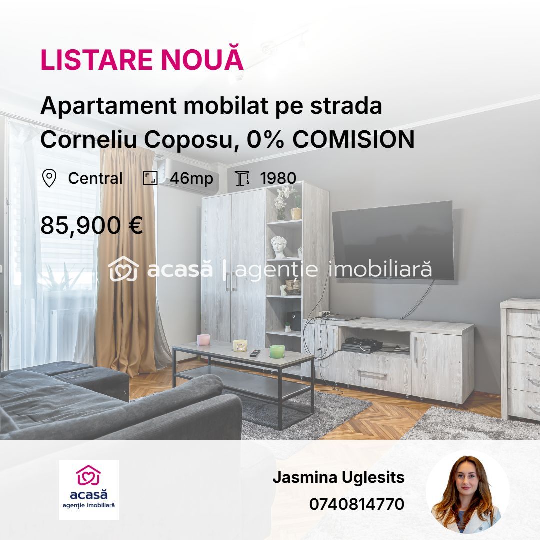 Imagine 1 - Apartament mobilat pe strada Corneliu Coposu, 0% COMISION