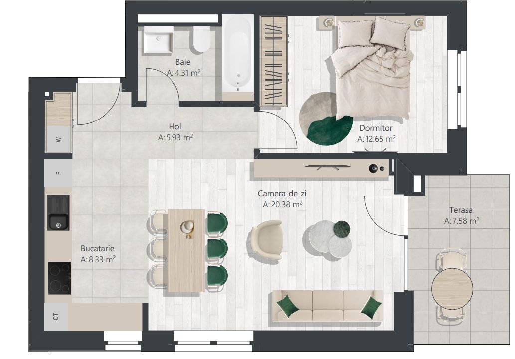 Apartament nou cu 2 camere | Denya Forest - imaginea 9