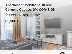 Apartament mobilat pe strada Corneliu Coposu, 0% COMISION