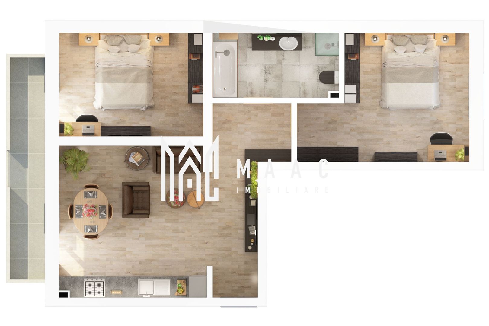 Apartament 3 camere Sibiu | Mihai Viteazul | decomandat, 61,2 mp - imaginea 10