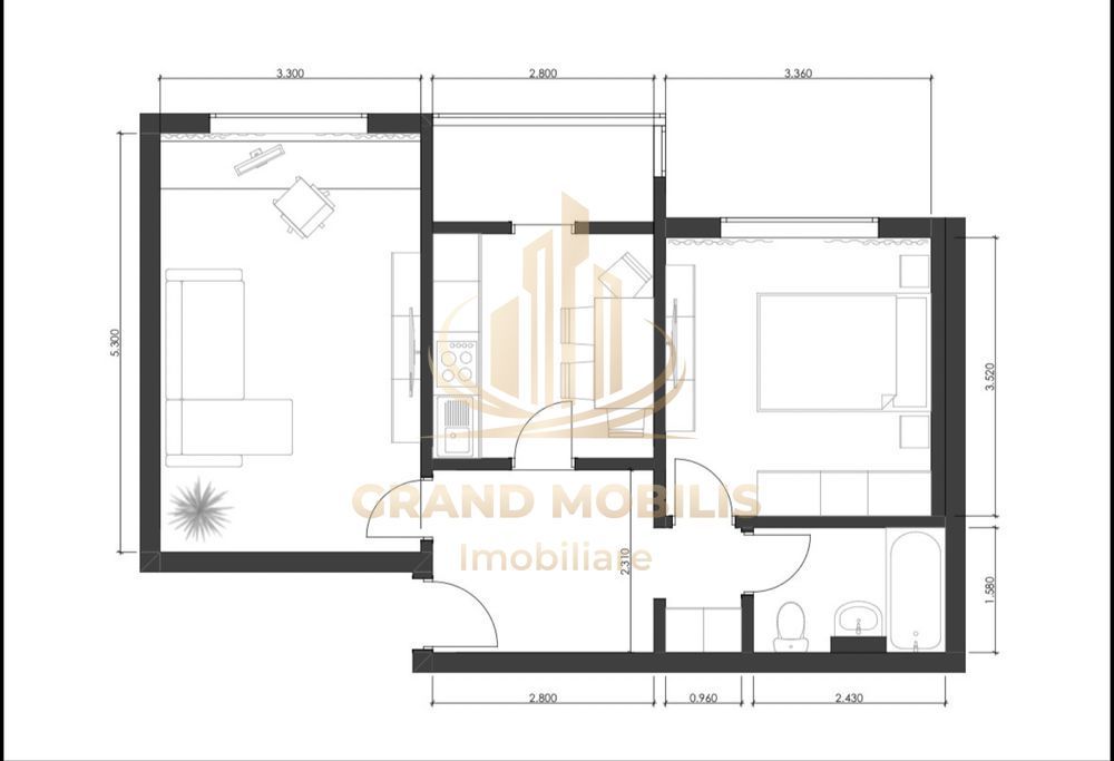 Apartament cu 2 camere de vânzare – Zona Aradului, Piața Verde